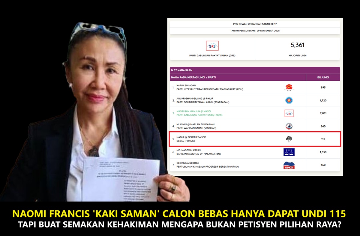 Naomi Francis 'Kaki Saman' calon bebas dapat undi 115 tapi buat semakan kehakiman mengapa bukan petisyen pilihan raya?